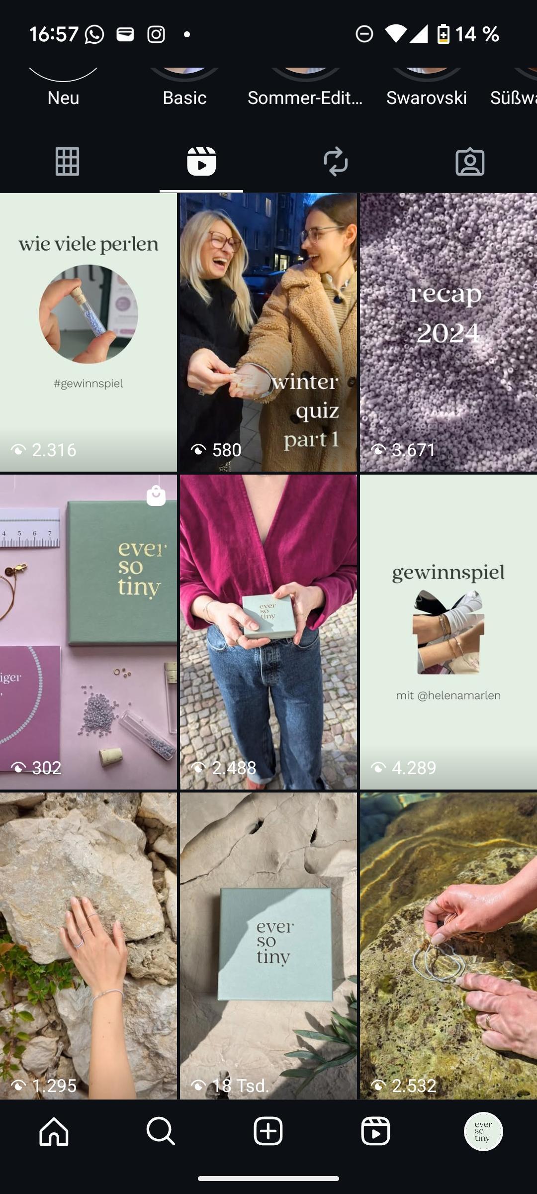 Social-Media Kacheln des Kanals